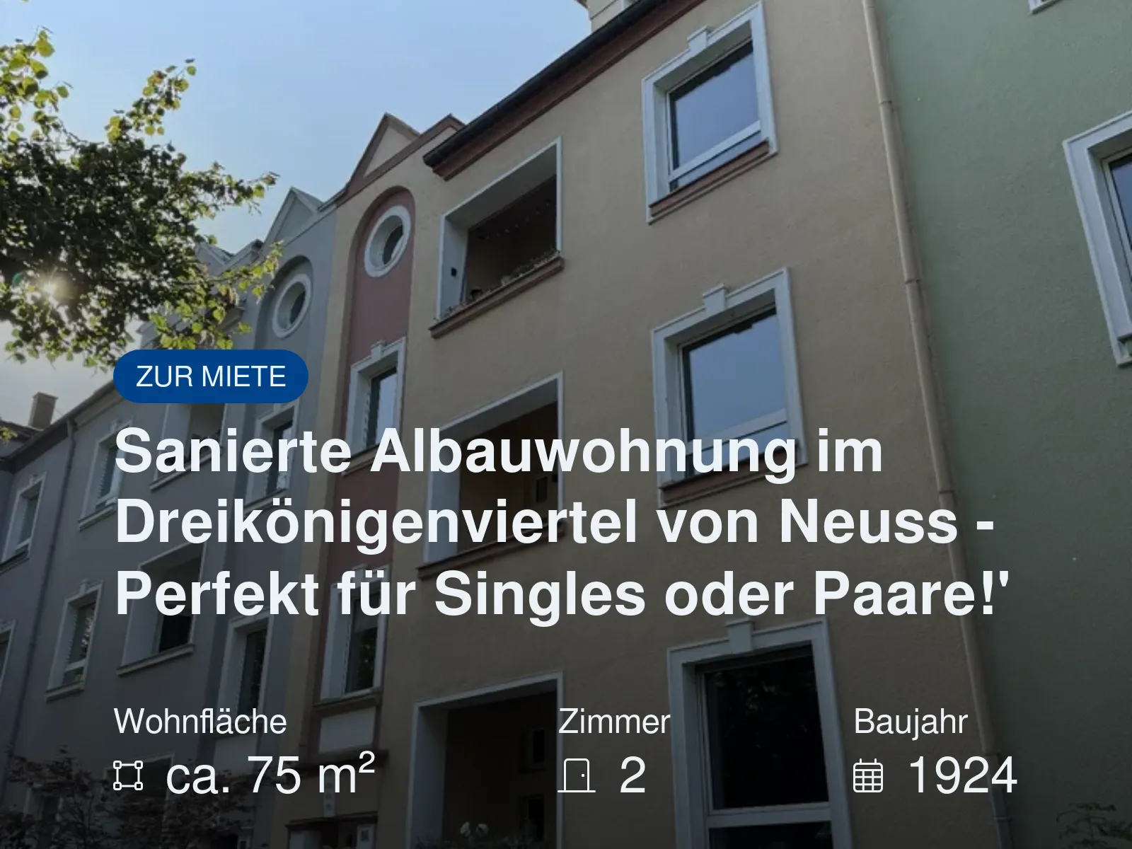 Neu im Angebot: Sanierte Albauwohnung im Dreikönigenviertel von Neuss – Perfekt für Singles oder Paare!‘