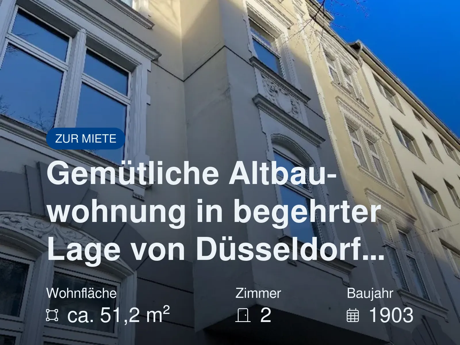 Neu im Angebot: Gemütliche Altbauwohnung in begehrter Lage von Düsseldorf…