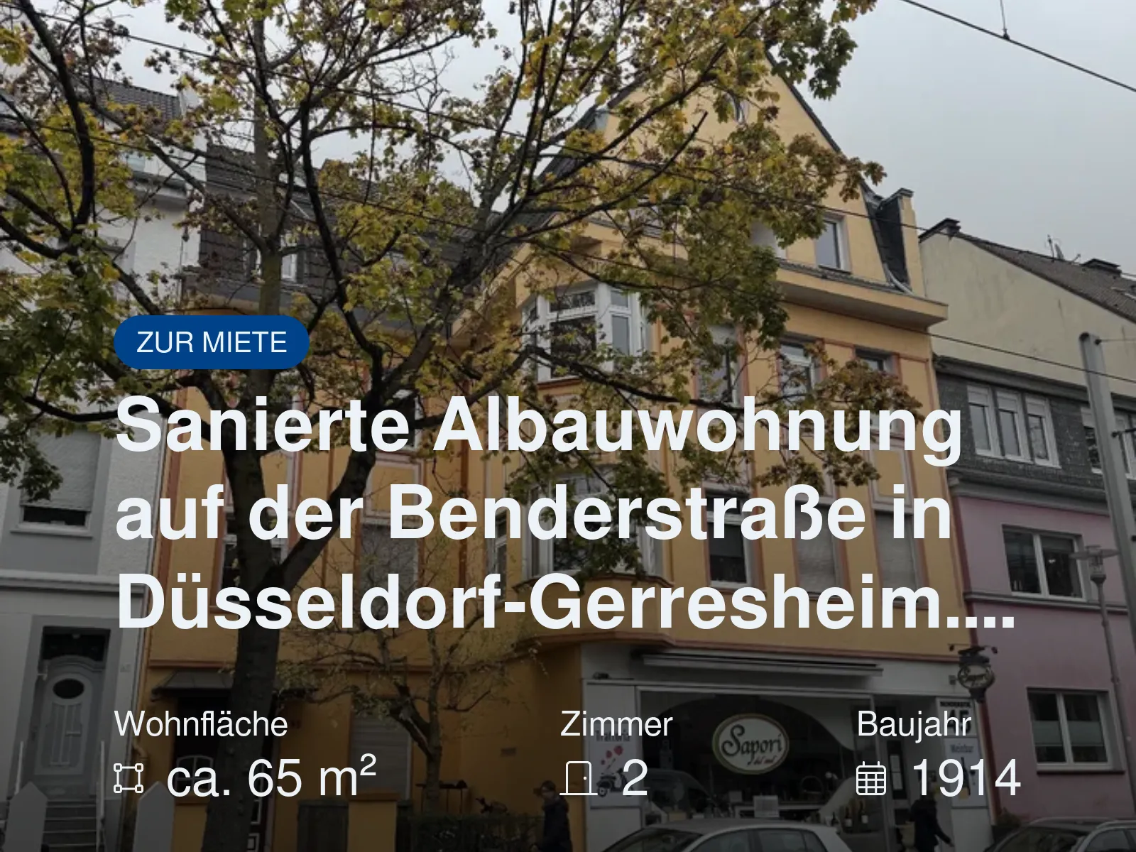 Neu im Angebot: Sanierte Albauwohnung auf der Benderstraße in Düsseldorf-Gerresheim….