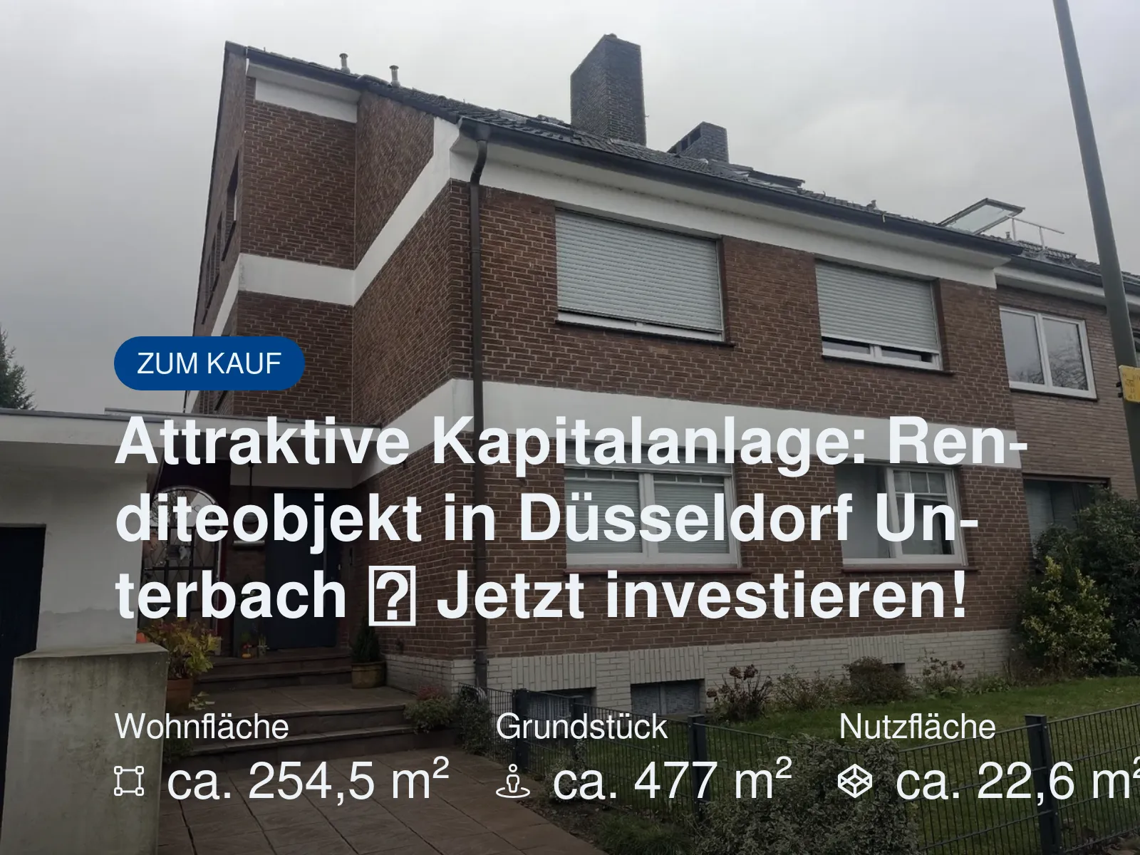 Neu im Angebot: Attraktive Kapitalanlage: Renditeobjekt in Düsseldorf Unterbach  Jetzt investieren!