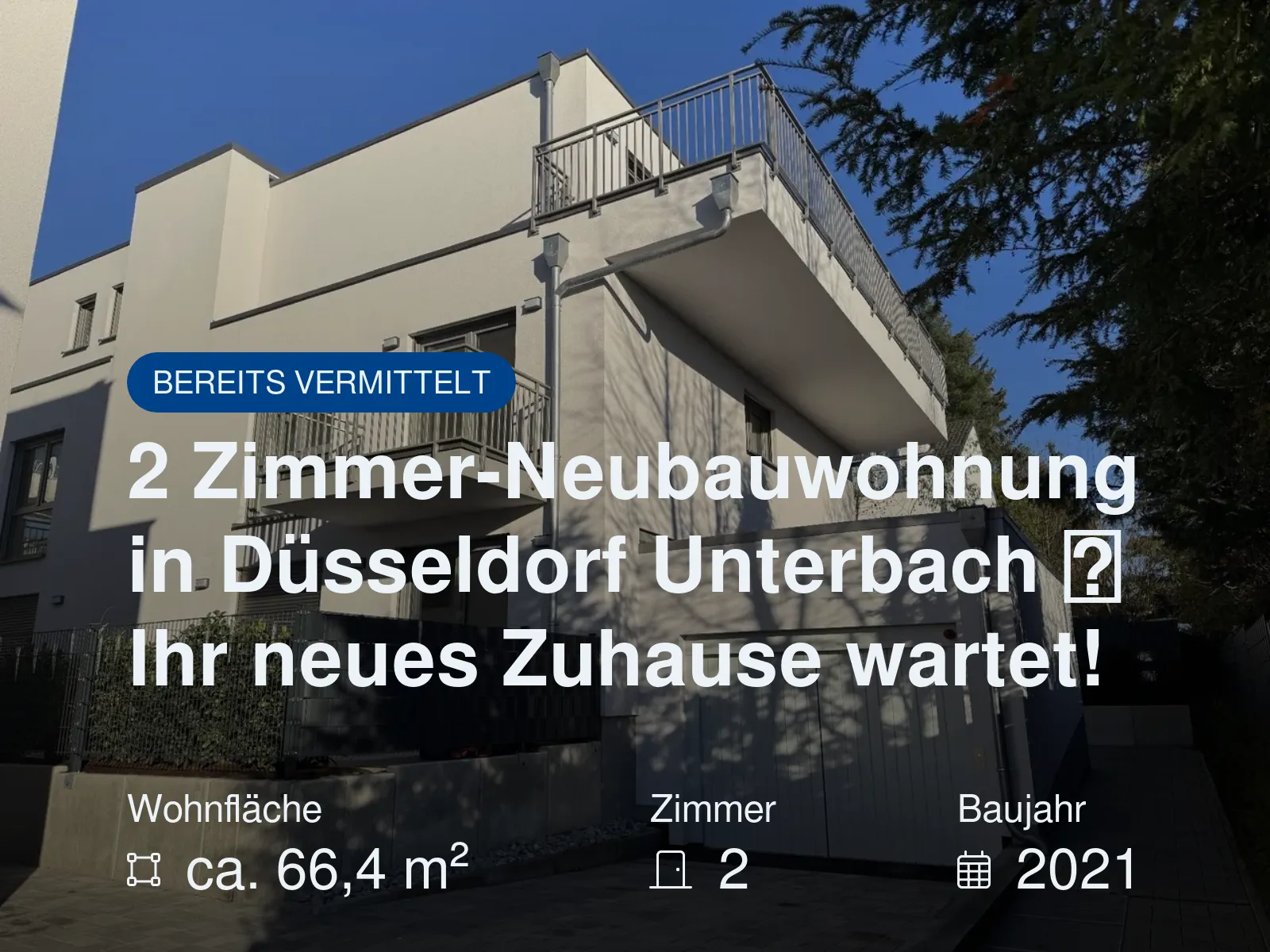 Nicht mehr verfügbar: 2 Zimmer-Neubauwohnung in Düsseldorf Unterbach  Ihr neues Zuhause wartet!