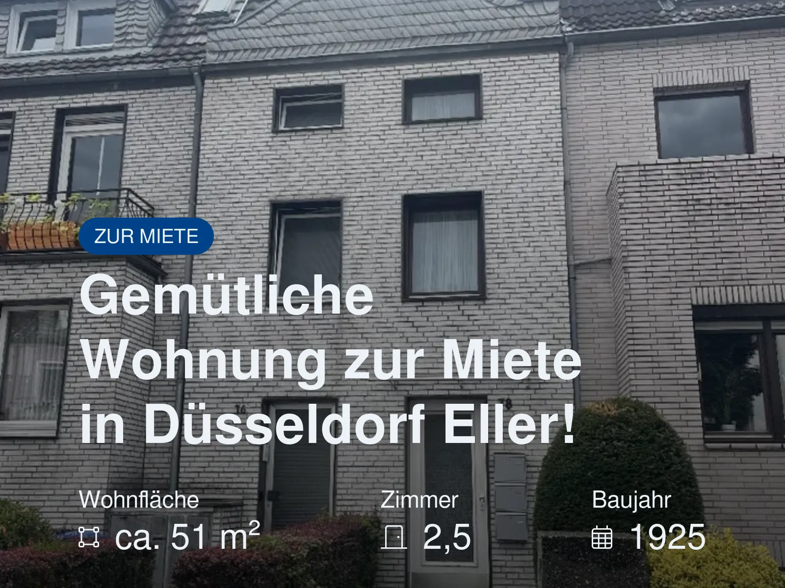 Neu im Angebot: Gemütliche Wohnung zur Miete in Düsseldorf Eller!