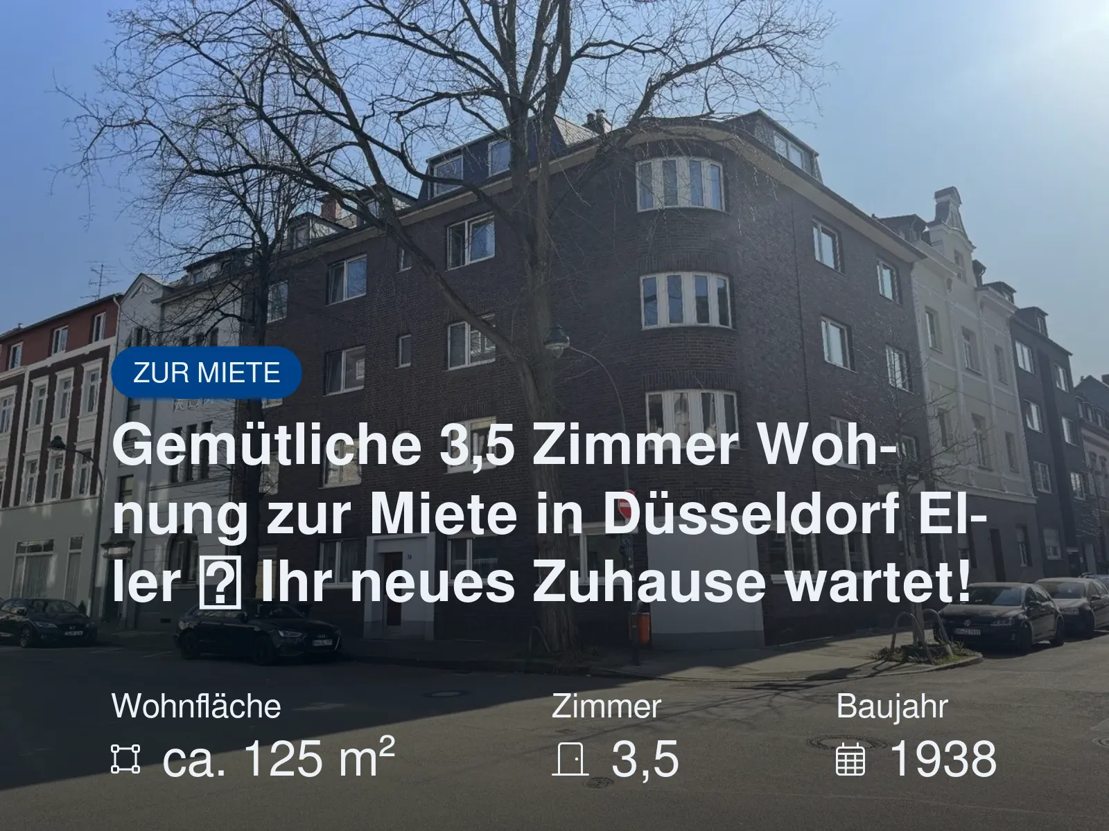 Neu im Angebot: Gemütliche 3,5 Zimmer Wohnung zur Miete in Düsseldorf Eller  Ihr neues Zuhause wartet!