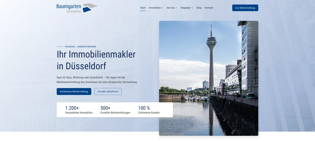 Neue Website Baumgarten Immobilien